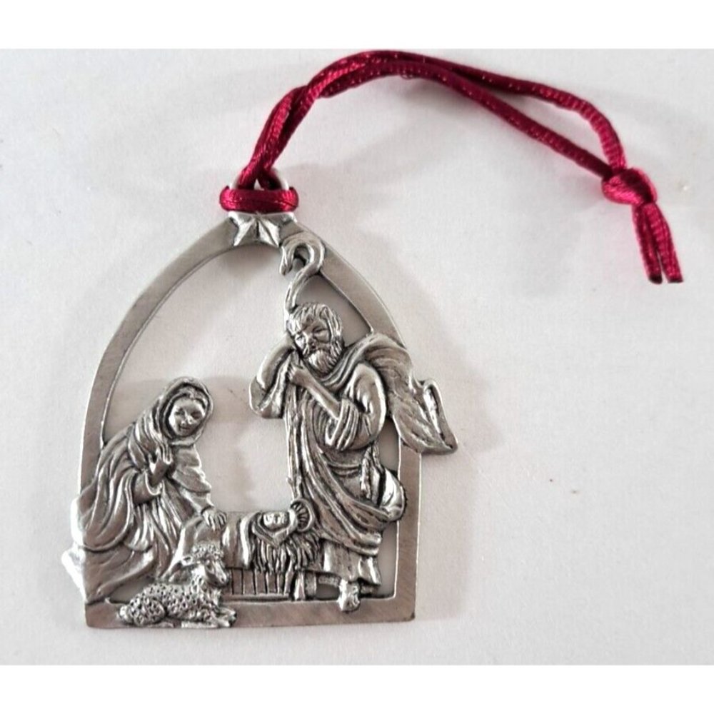 Vintage Seagull Pewter Christmas Ornament Nativity Baby Jesus 1991 Canada 2.5"